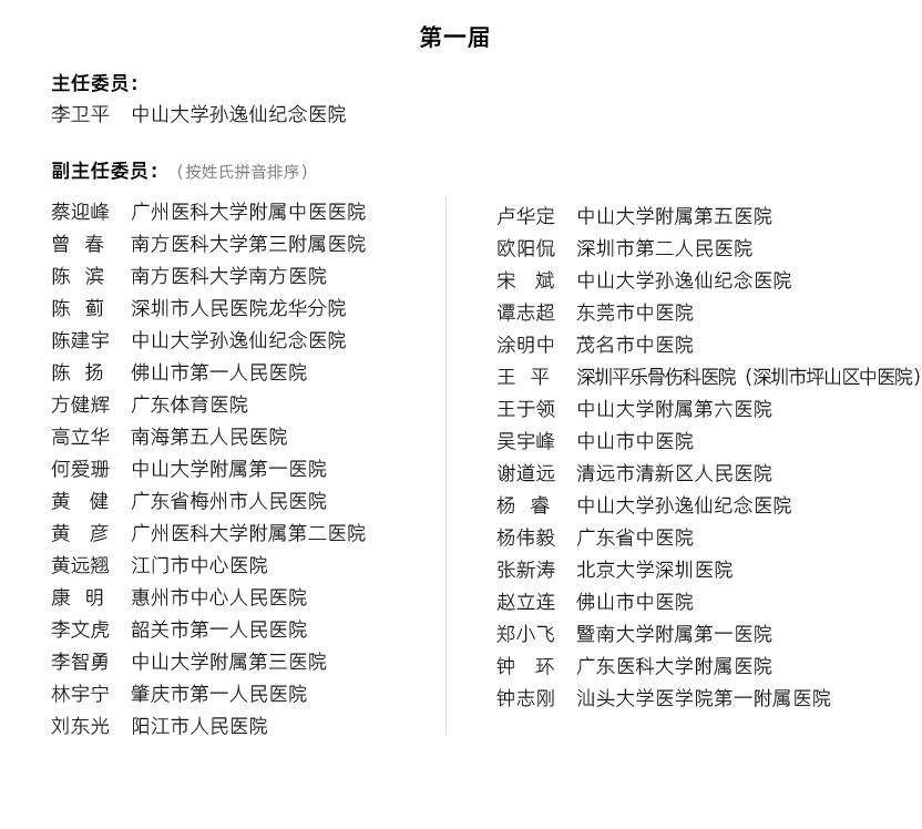 运动医学专业委员会